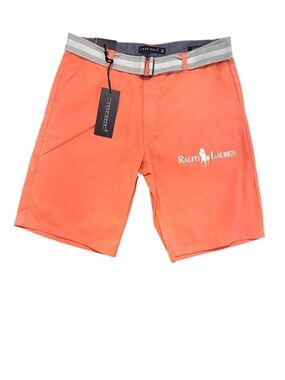 "True Rock coral shorts with Ralph Lauren-style logo graphic" size 38